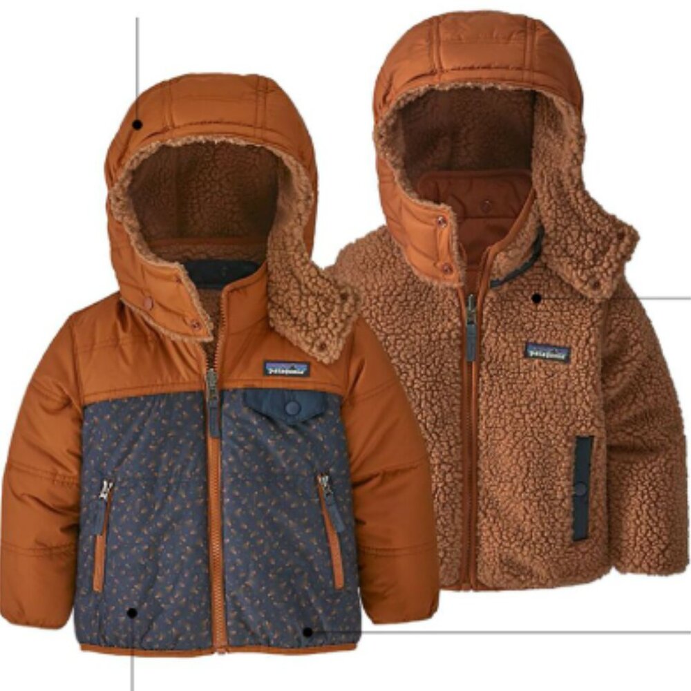 Patagonia Baby Reversible Tribbles Hoodie Jacket, Taffeta Shell/Fleece - Baby 2T